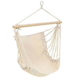 Vidaxl chaise suspendue crème blanc (grand)