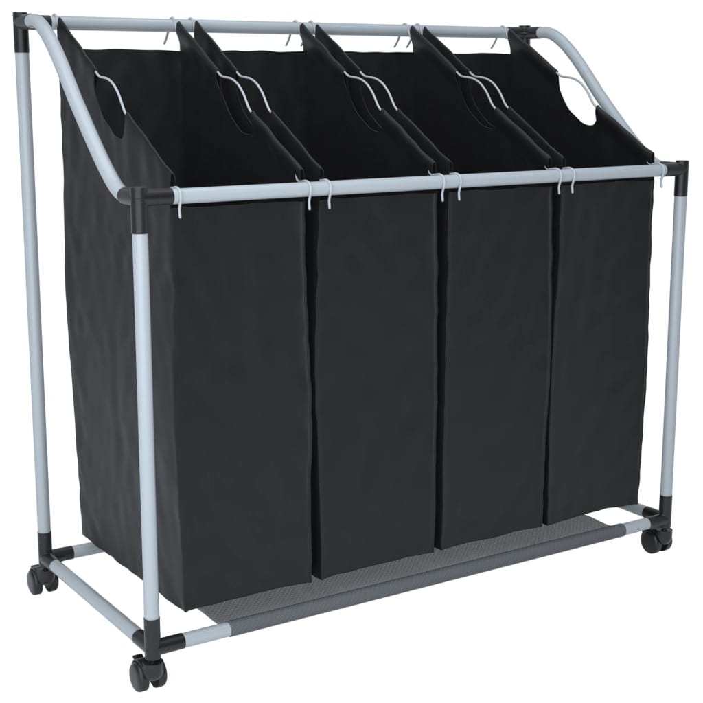 Vidaxl Wass Starter mit 4 Rücken schwarz und grau