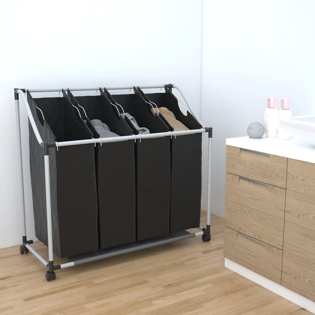 Vidaxl Wass Starter mit 4 Rücken schwarz und grau
