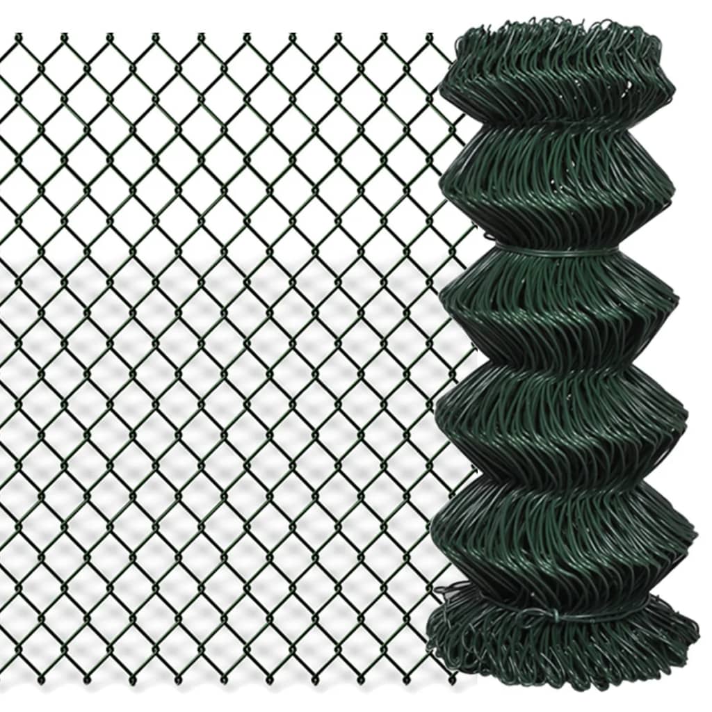 VidaXL mesh fence 0.8x15 m steel green