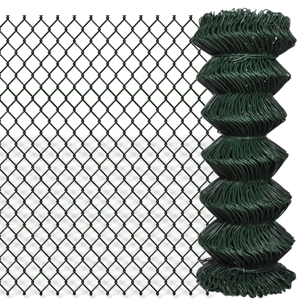 Vidaxl mesh fence 1x25 m steel green