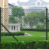 Vidaxl Mesh Fence con pali 1x15 m in acciaio verde