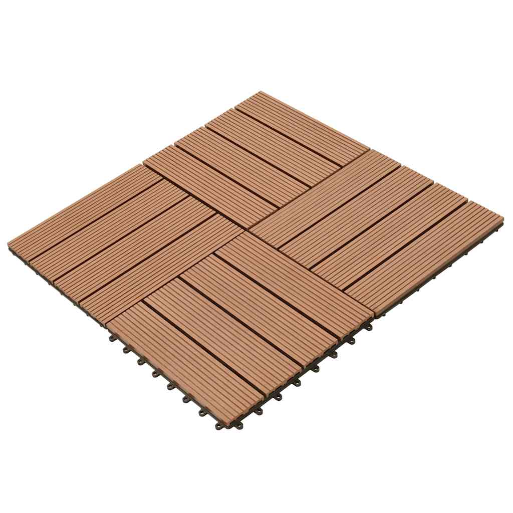 Vidaxl wpc tiles 30x30cm 11 pieces 1m2 brown
