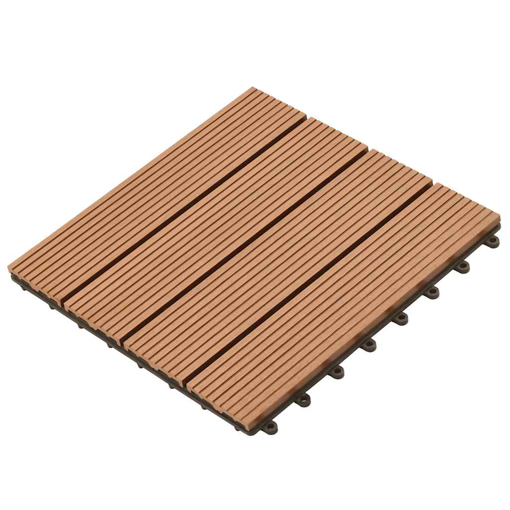 Vidaxl wpc tiles 30x30cm 11 pieces 1m2 brown
