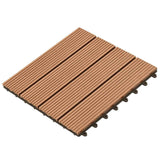 Vidaxl wpc tiles 30x30cm 11 pieces 1m2 brown