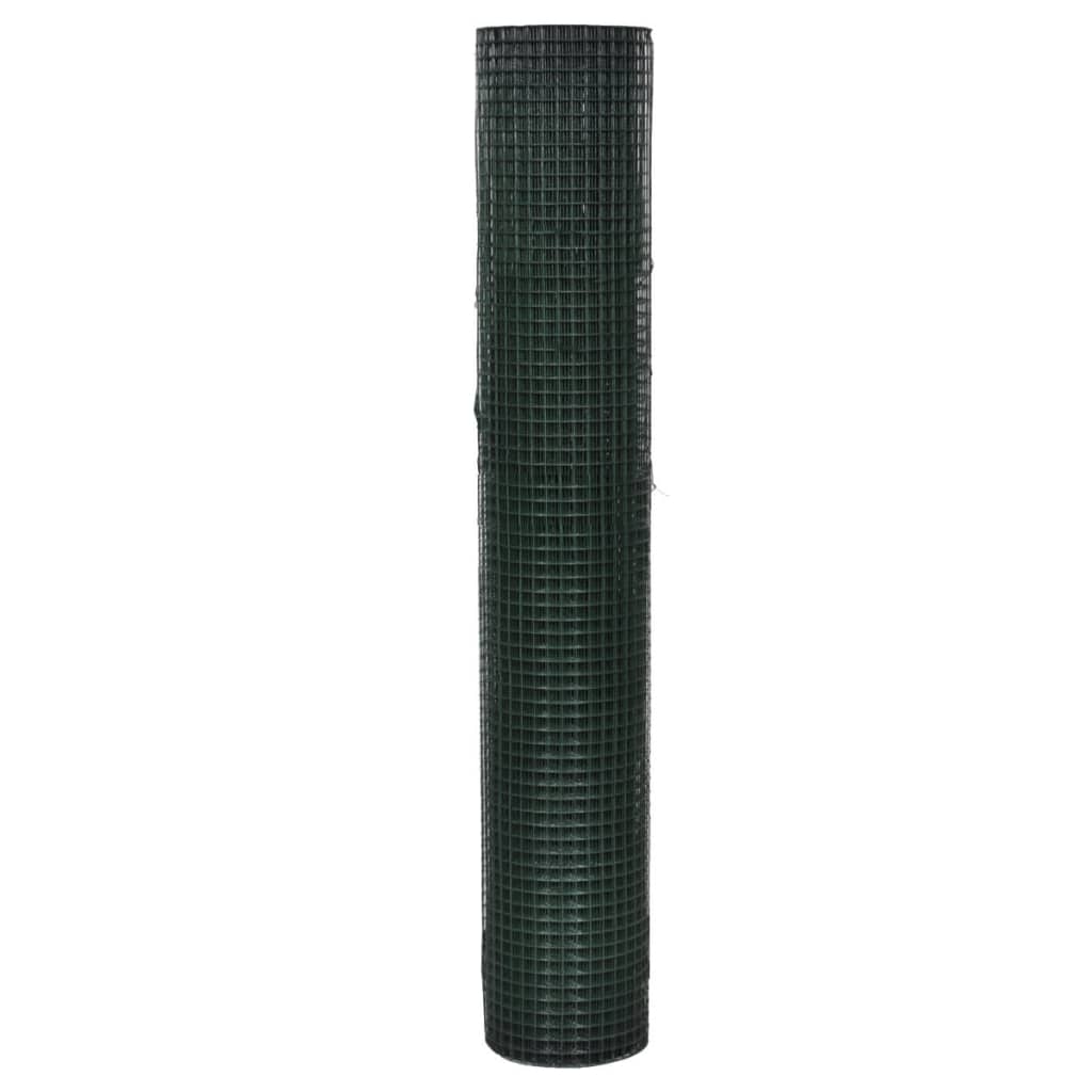 Vidaxl chicken wire 10x1 m galvanized steel with PVC coating green
