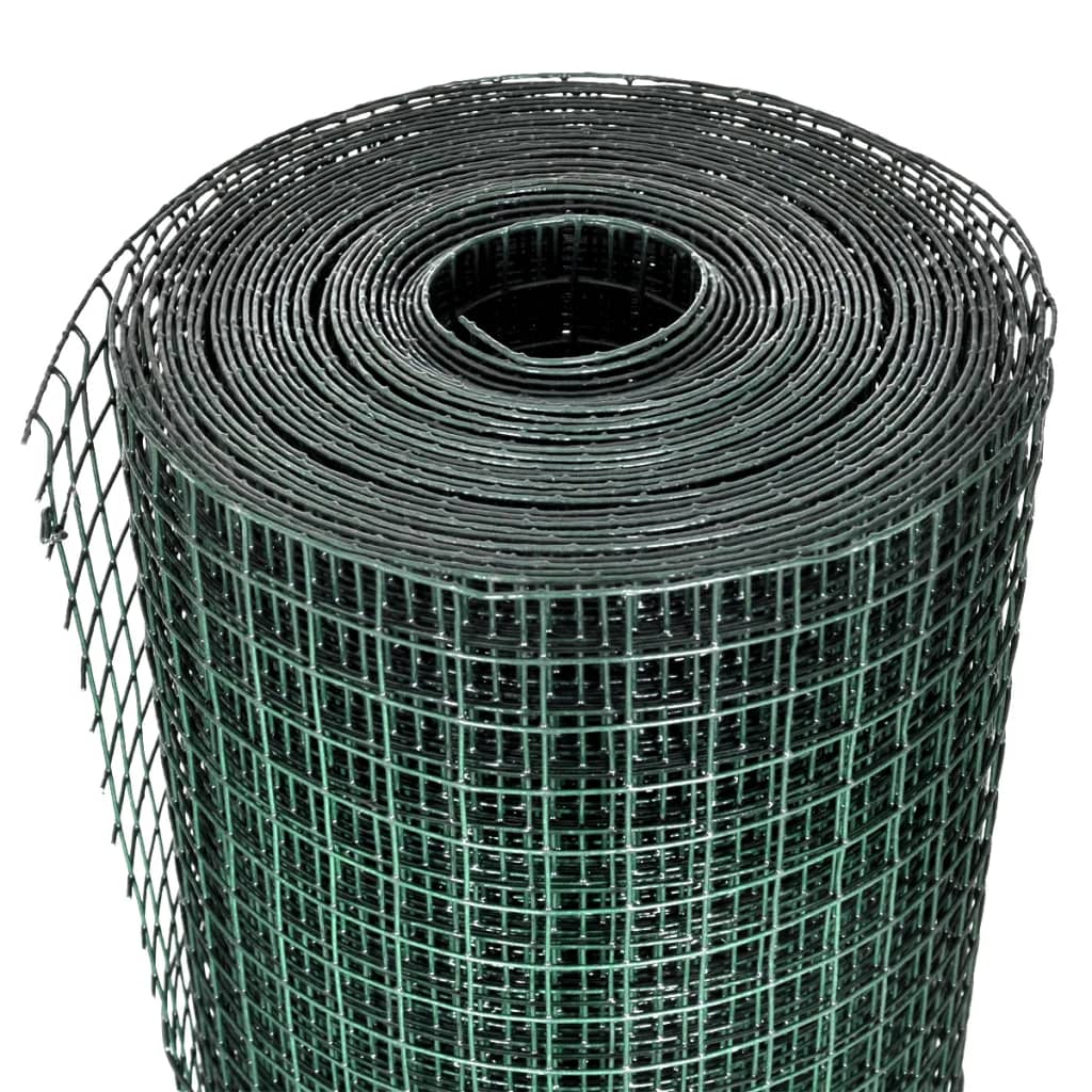 Vidaxl chicken wire 10x1 m galvanized steel with PVC coating green