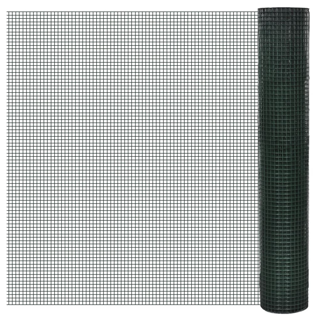 Filo di pollo vidaxl 25x1 m in acciaio zincato con rivestimento in PVC