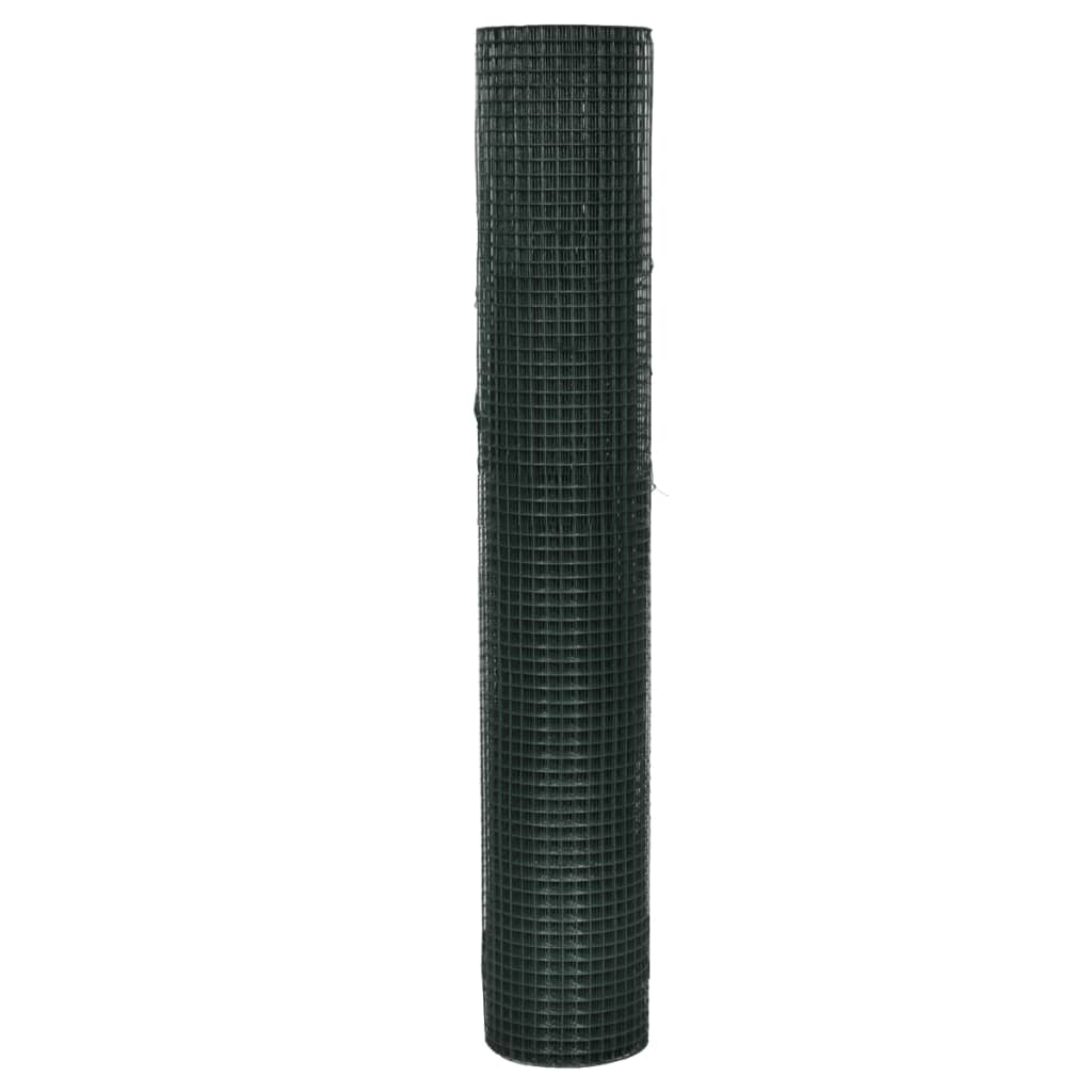 Vidaxl chicken wire 25x1 m galvanized steel with PVC coating green
