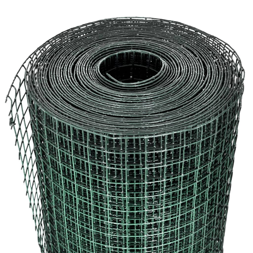 Vidaxl chicken wire 25x1 m galvanized steel with PVC coating green