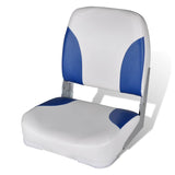 Vidaxl boat chair with blue and white cushion foldable 41x36x48 cm