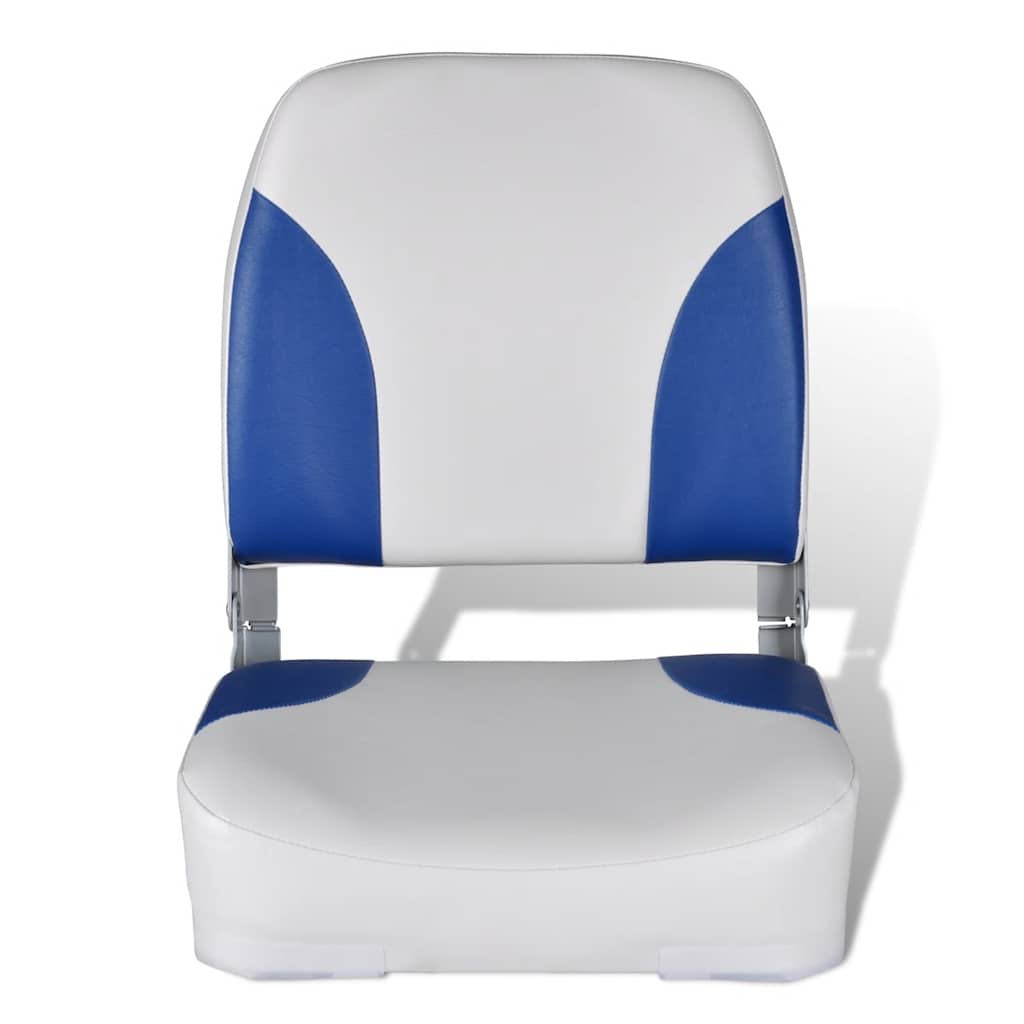 Vidaxl boat chair with blue and white cushion foldable 41x36x48 cm