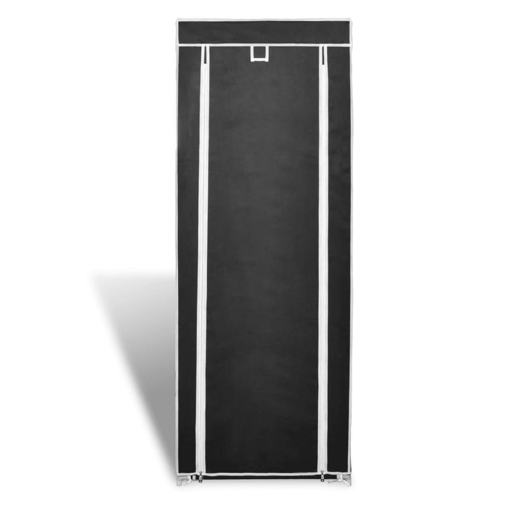 Vidaxl skoskåp med täckning 57x29x162 tyg svart
