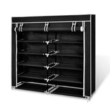 Vidaxl skoskåp med omslag 115x28x110 tyg svart