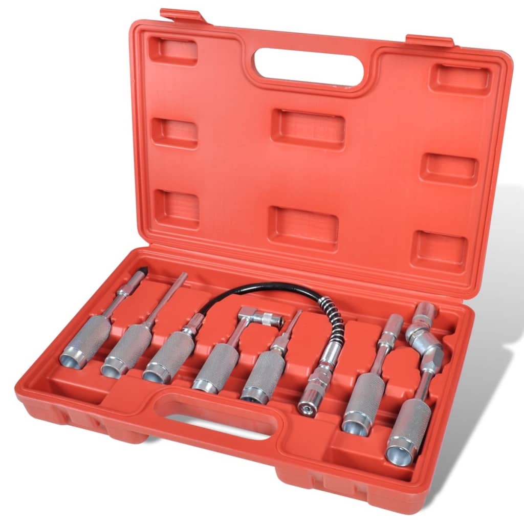 Vidaxl 7-piece lubrication hose adapter set for fat gun