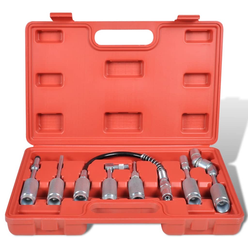 Vidaxl 7-piece lubrication hose adapter set for fat gun