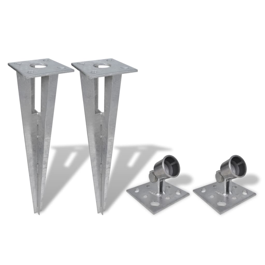 Épingles de poteau de support Vidaxl 2 ST Steel