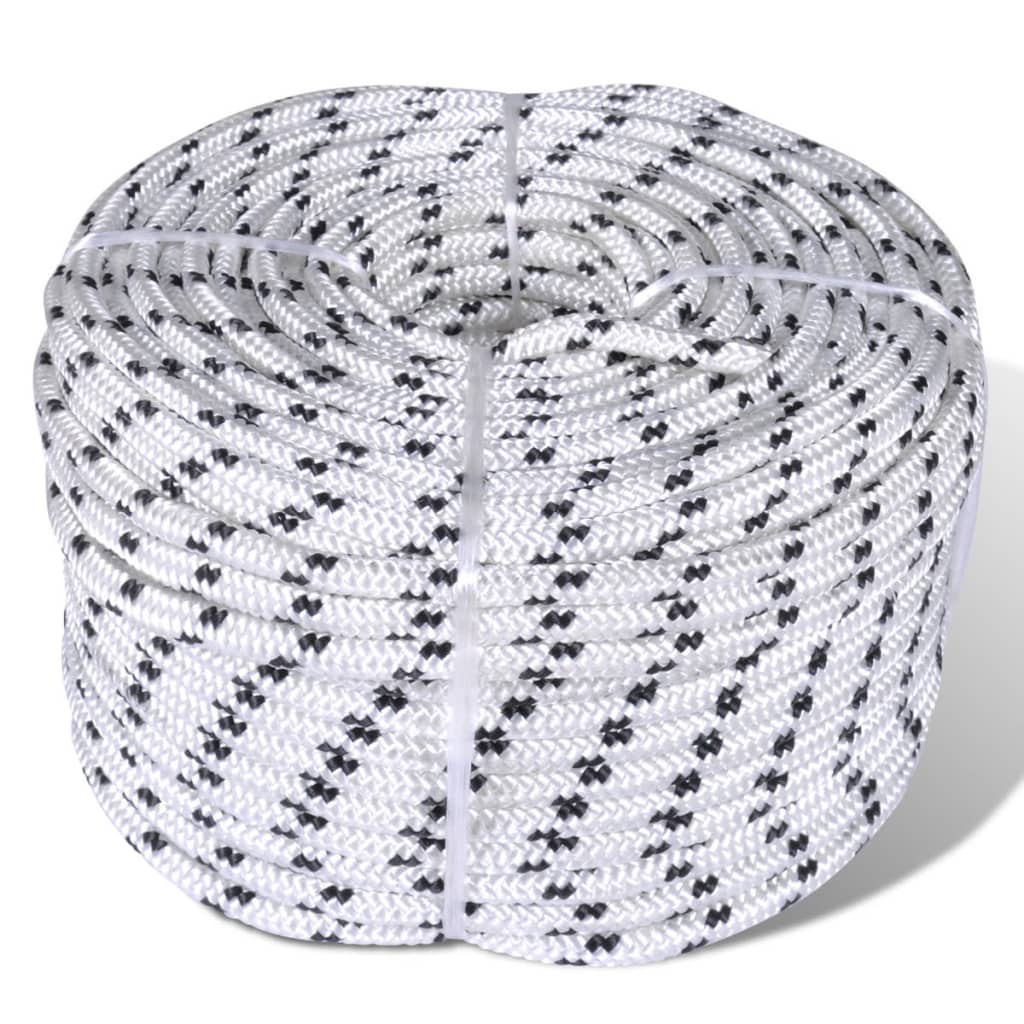 Vidaxl boat rope polyester braided 10mmx50m