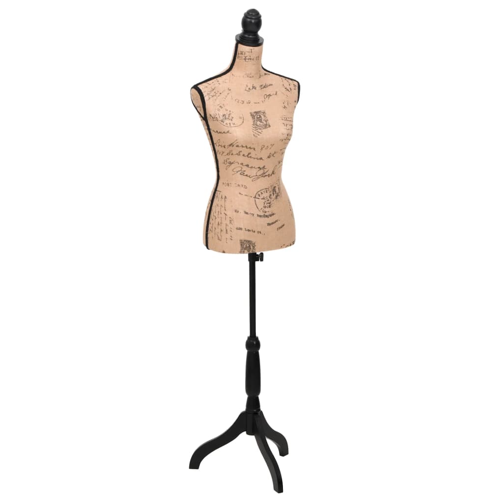 Vidaxl estaLage dukke overkropps kvinne jute brun -black