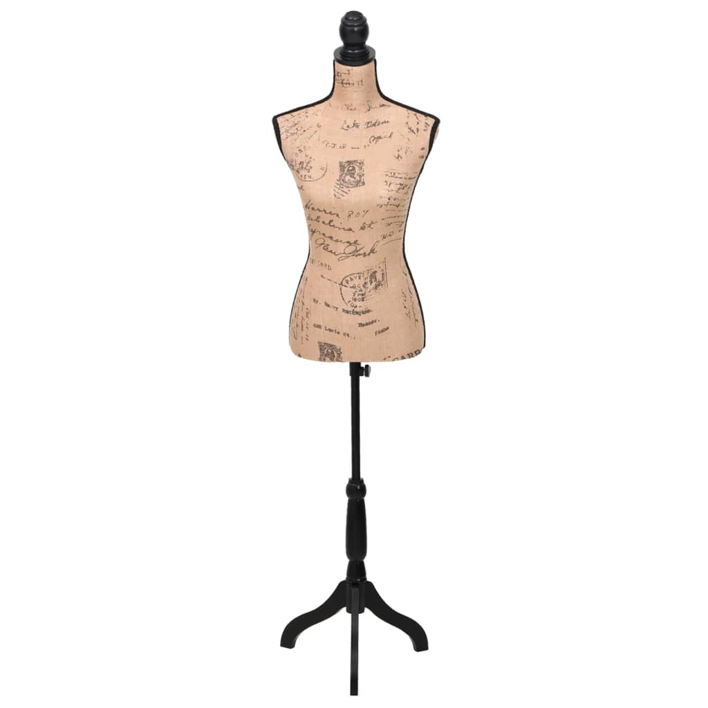 Vidaxl estaLage dukke overkropps kvinne jute brun -black