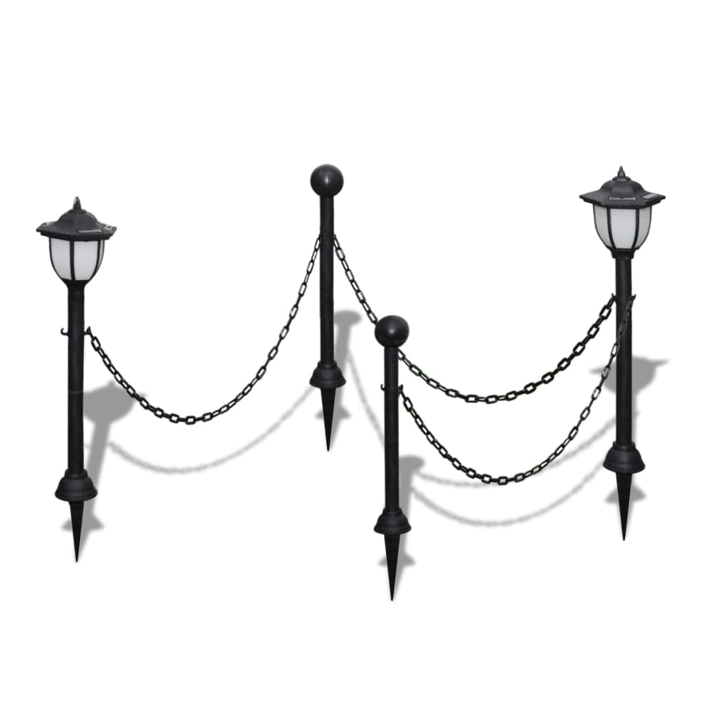 Vidaxl fencing with 2 solar lamps