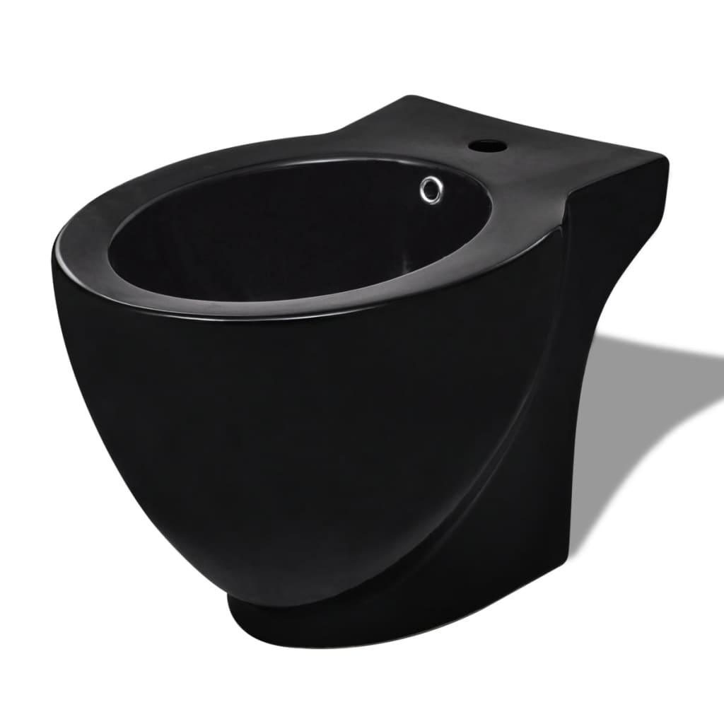 Vidaxl Round Standing Ceramic Bidet (noir)