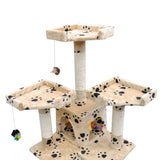 VidaXL cat scratching post with legprints and 2 houses 170 cm beige