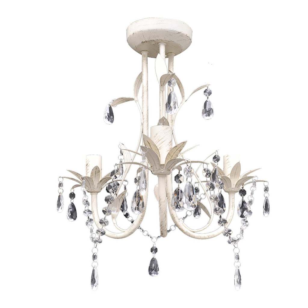 Vidaxl Crystal Lustr s bílým elegantním designem (3 lampy)