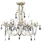 Vidaxl Crystal Lustr s bílým elegantním designem (5 lamp)