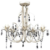 Vidaxl Crystal Chandelier med vit elegant design (5 lampor)
