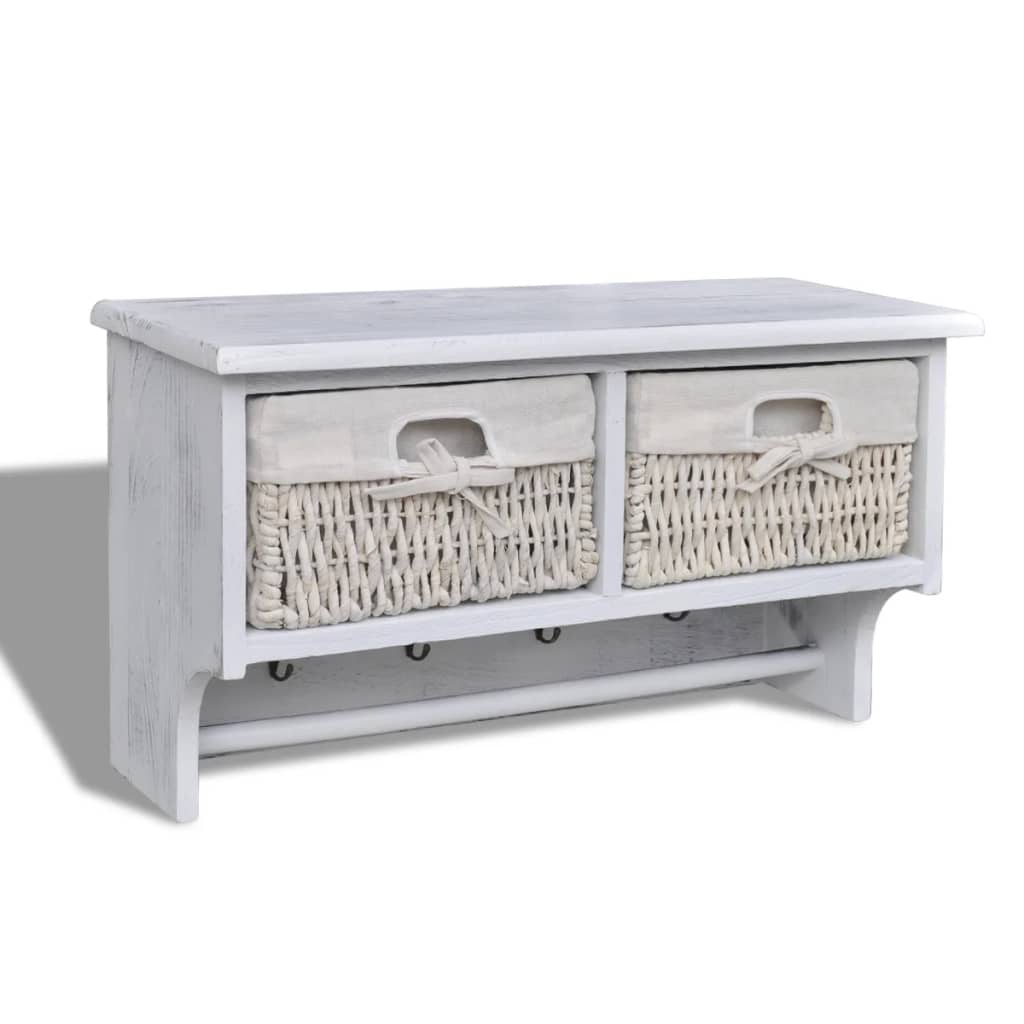 Vidaxl Walkshor 60x23.5x33 cm Paulowniahout Weiß