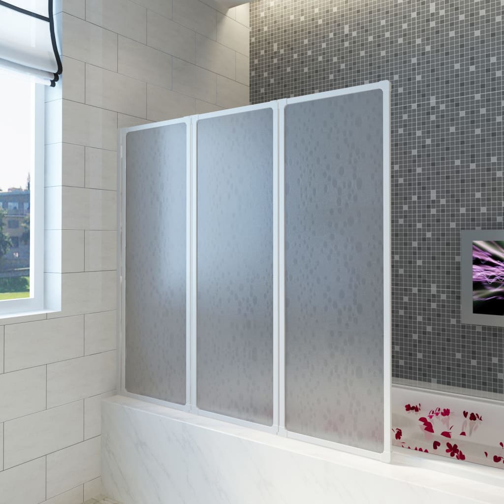 Écran de bain Vidaxl 3 panneaux pliables 117 x 120 cm
