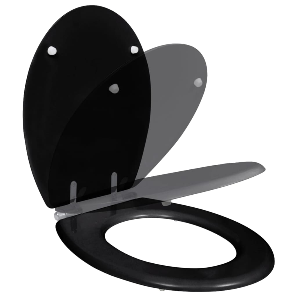 Vidaxl Toilette Sëtz soft-zouen einfachen Design MDF schwaarz