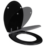 Vidaxl Toilette Sëtz soft-zouen einfachen Design MDF schwaarz