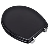Vidaxl asiento de inodoro diseño simple mdf negro