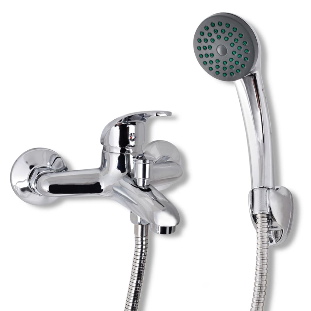 Vidaxl shower faucet set one button chromium