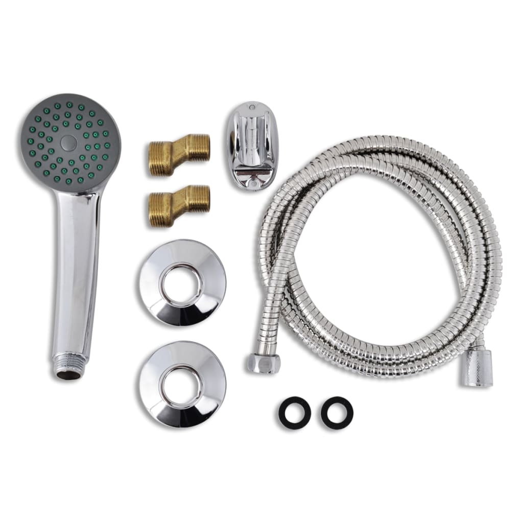 Vidaxl shower faucet set one button chromium