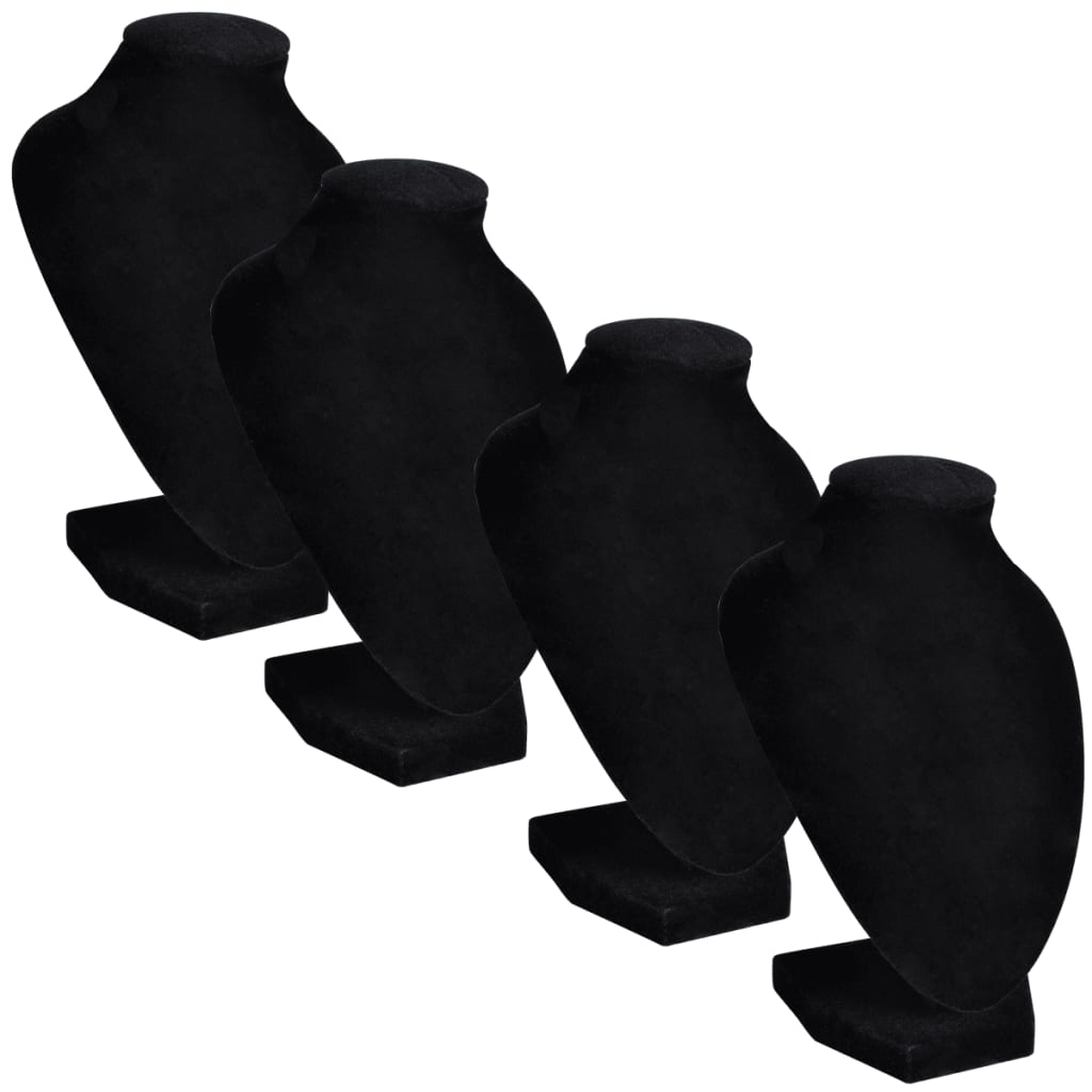 Vidaxl jewelry holder for necklace 9x8.5x15 cm black 4 pcs