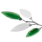Lampada a soffitto Vidaxl Foglie di cristallo acrilico bianco e verde 3xe14
