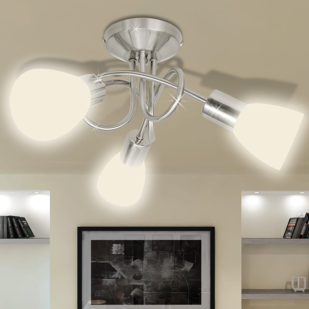 Vidaxl taklampa med glashuvor för 3 x E14 päron