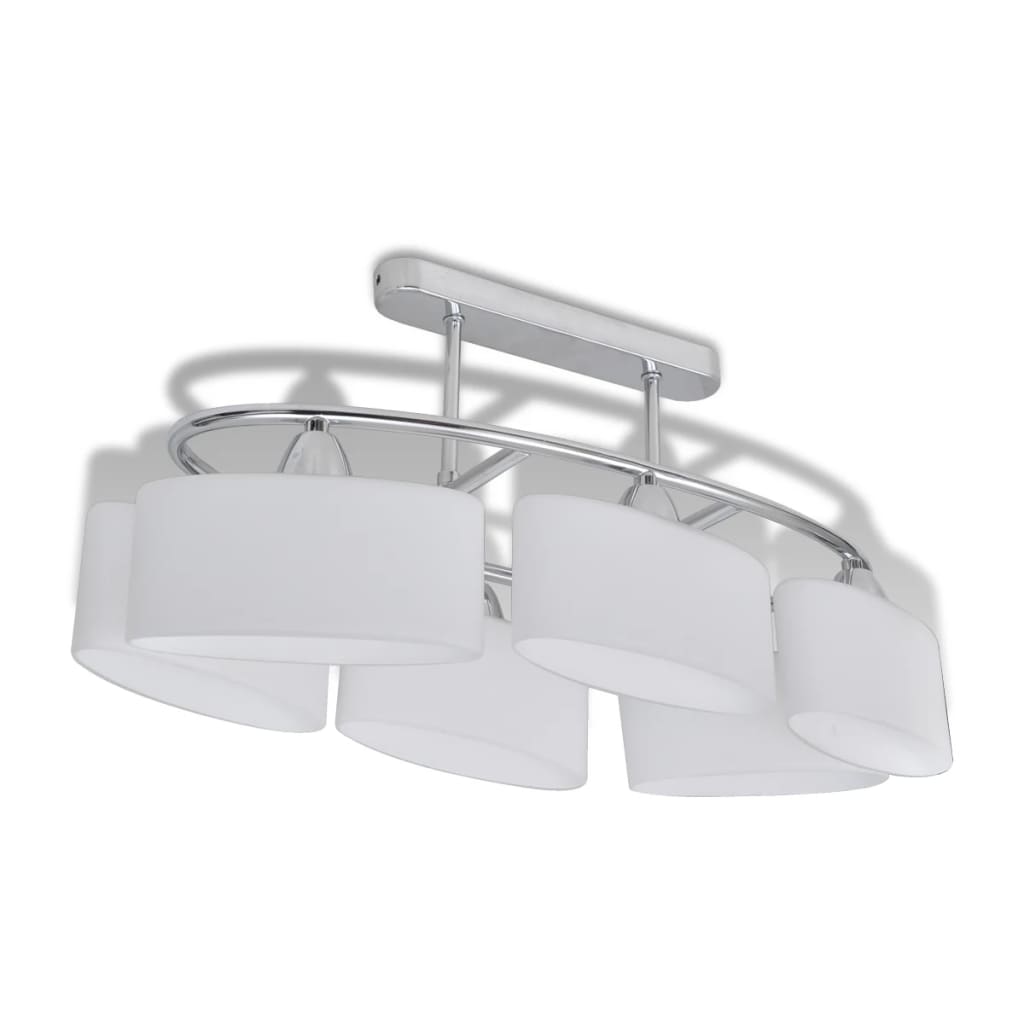 Vidaxl plafondlamp met ellipsvormige glazen kappen 6xe14
