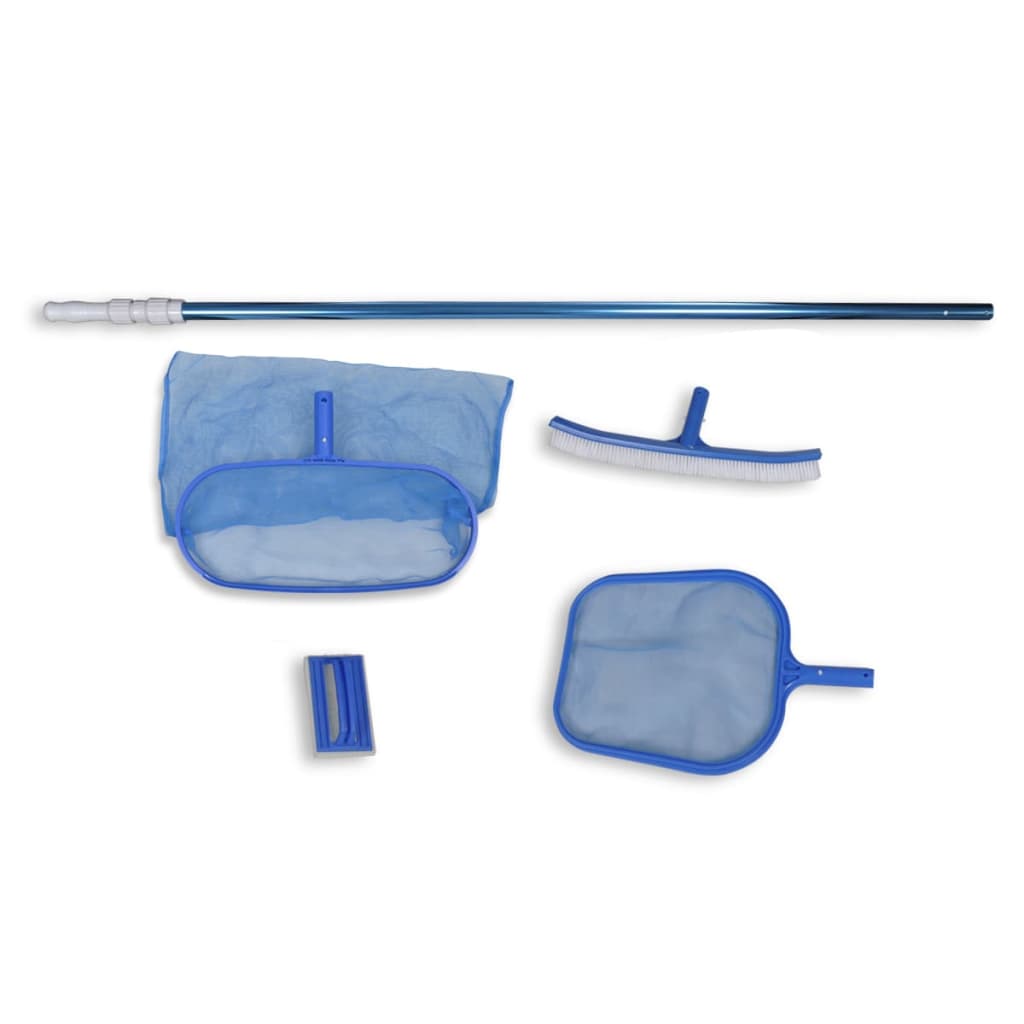 Vidaxl Swimming Pool Set - 2 Nets, 1 Scrubber, 1 Brush + Telescopic Paal