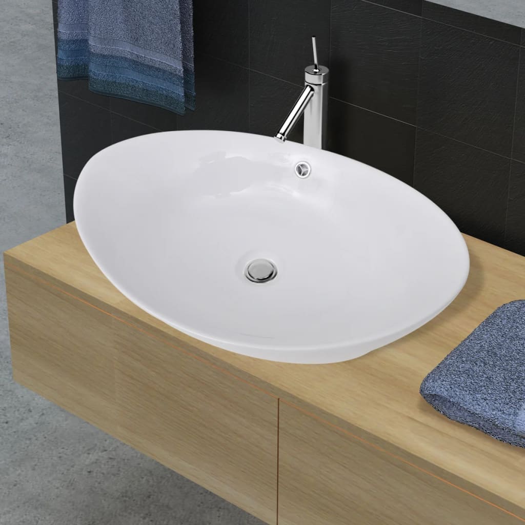 Vidaxl Ceramic sink Oval 59 x 38.5 cm