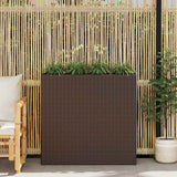 Planter Vidaxl criado com 4 POTS Poly Rattan Brown