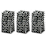 Vidaxl 3-part Schans basket set 25x25x50 cm galvanized wire