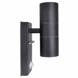 Lampe murale vidaxl avec capteur à LED cylindrique en acier inoxydable noir