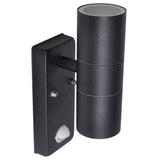 Lampe murale vidaxl avec capteur à LED cylindrique en acier inoxydable noir