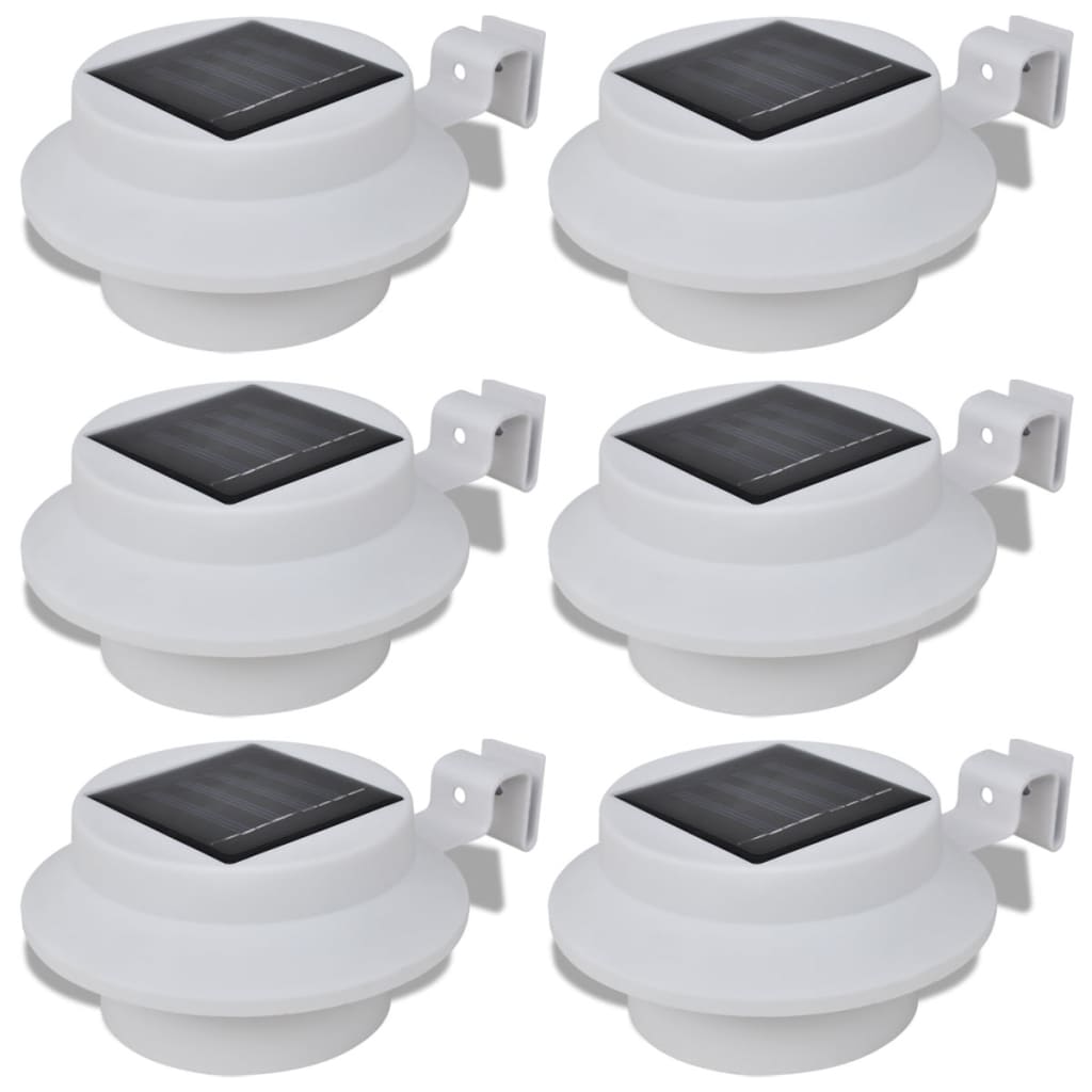 Vidaxl Solar Lampa zewnętrzna Zestaw 6 sztuk biały