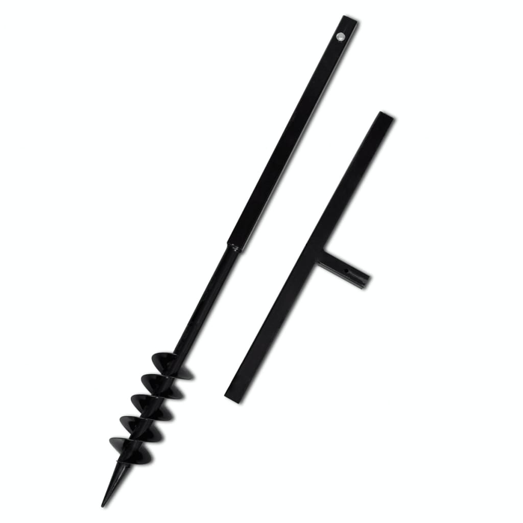 Vidaxl Ground drill with handle and screw head (double screw) 80 mm (black)