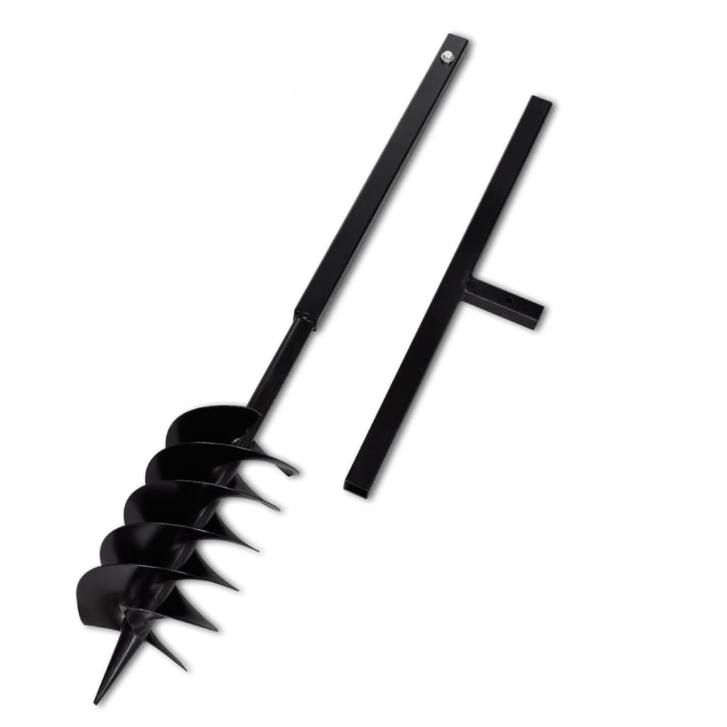 Vidaxl Ground drill with handle and screw head 150 mm (black)